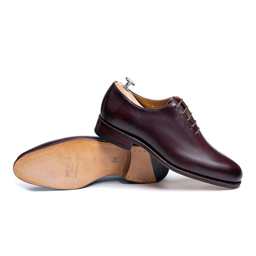 Heren Meermin Oxfords | 101240 - Pruimen Museumkalf - E