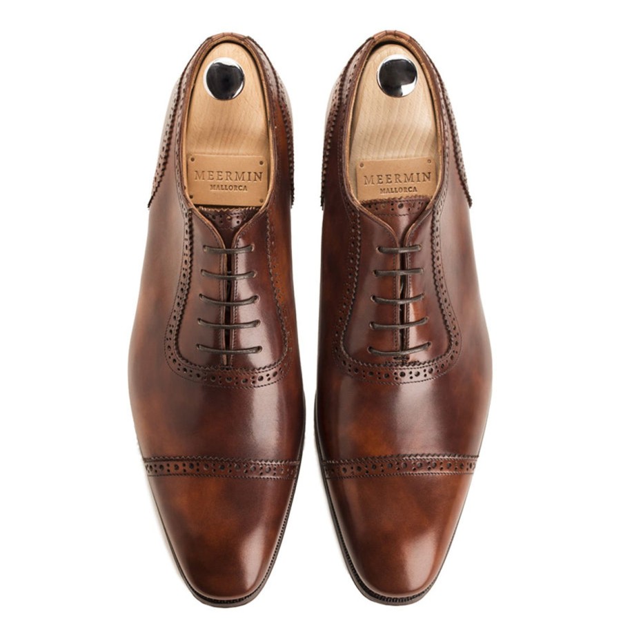 Heren Meermin Oxfords | 101565 - Cognac Museumkalf - E