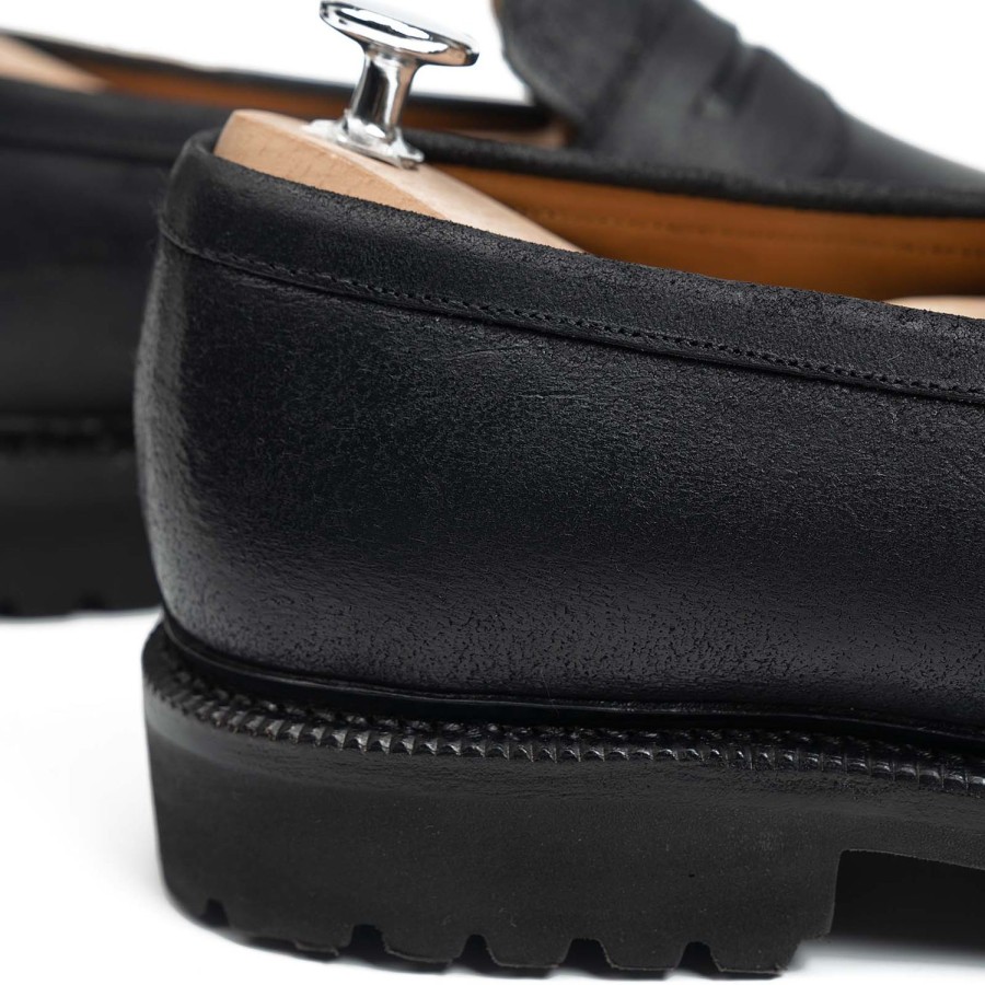 Heren Meermin Loafers | 116384 - Zwarte Wasachtige Commandant - E (Ultraflex-Systeem)