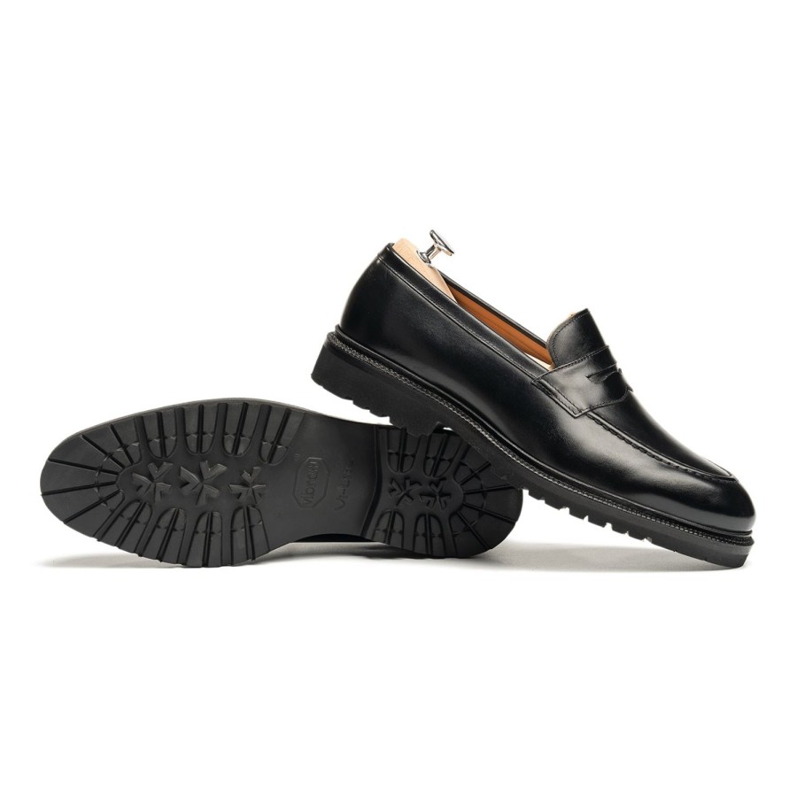 Heren Meermin Loafers | 116384 - Zwart Kalf - E (Ultraflex-Systeem)